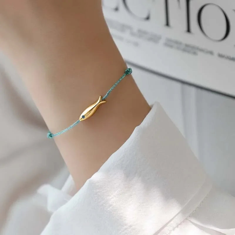 Fashion Cute Blue String Fish Bracelet
