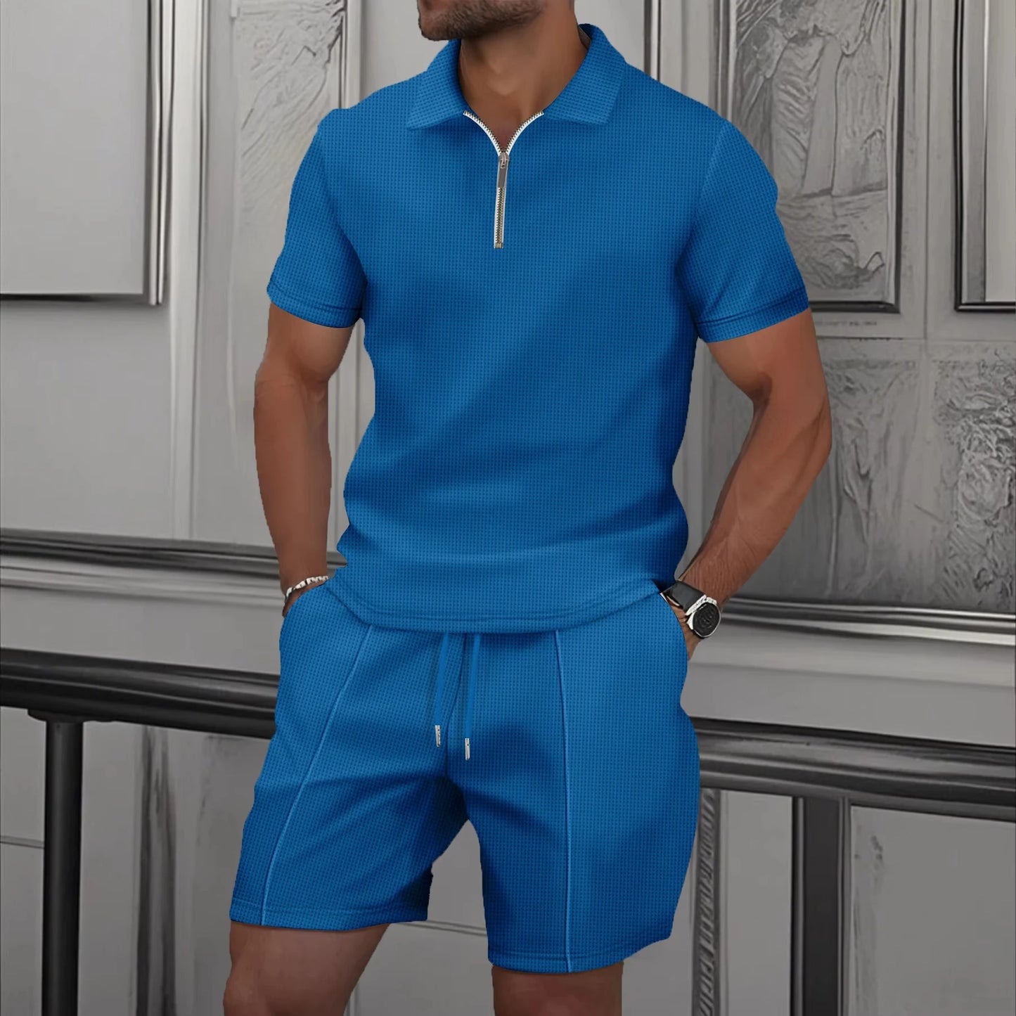 Casual Zipper Polo Shirt