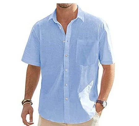 Hemp Solid Color Top Shirt