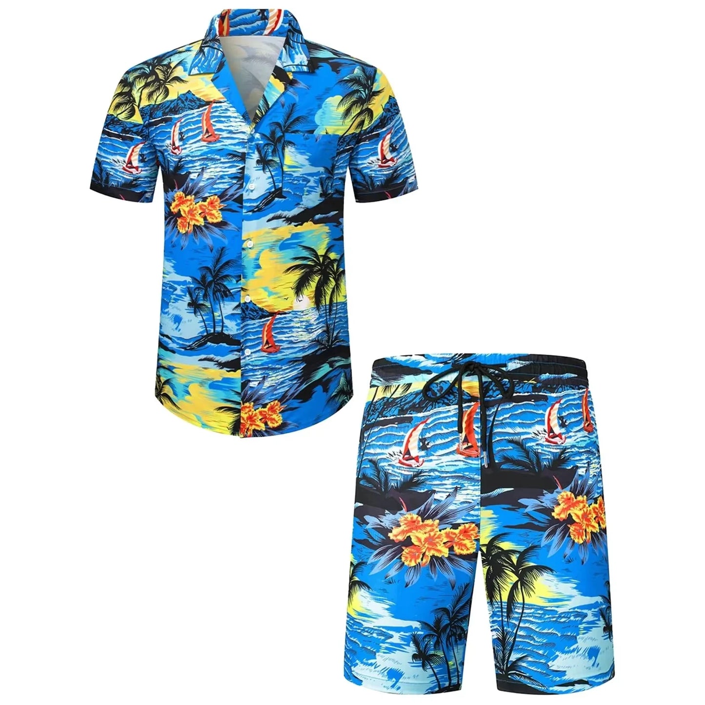Men's Golden Luxury 3D Print Hawaiian Shirt