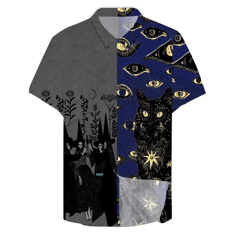 Fashion Hawaiian Shirt Hip Hop Casual Beach Short Sleeve