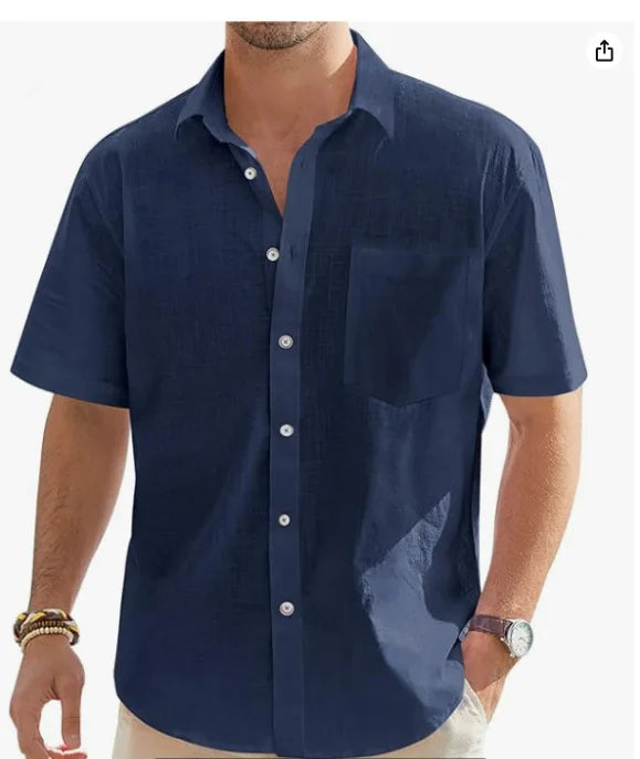 Hemp Solid Color Top Shirt