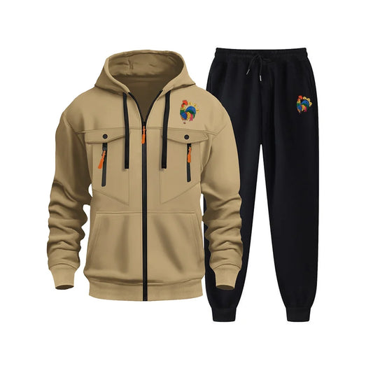 Harajuku Long Sleeve Hooded Top+Sweatpants