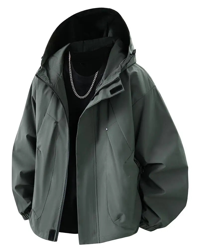 Waterproof Hooded Winbreaker Loose