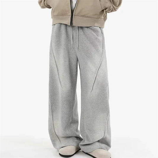 Straight Pants Pockets Trousers