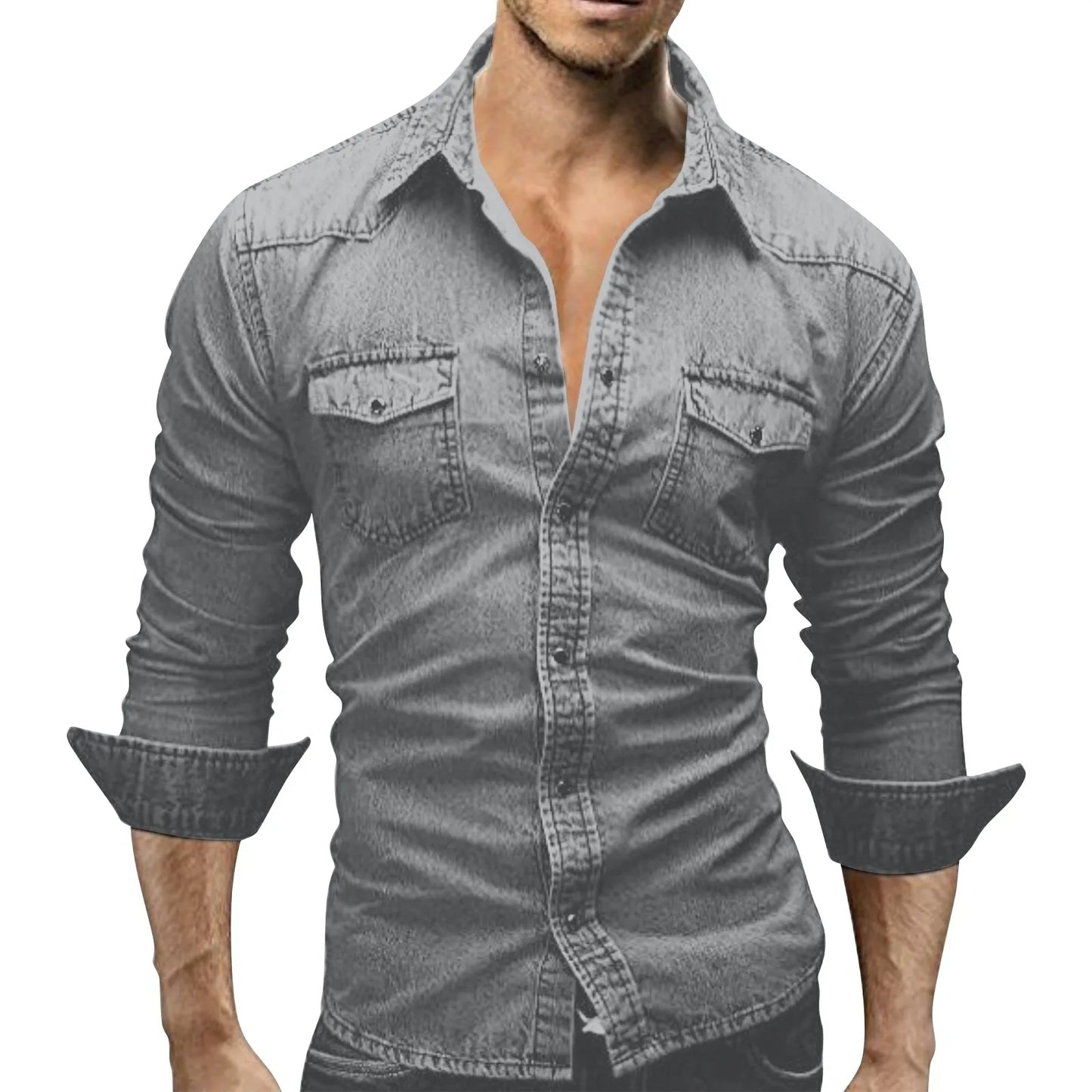Washed Shirt Men'S Tops