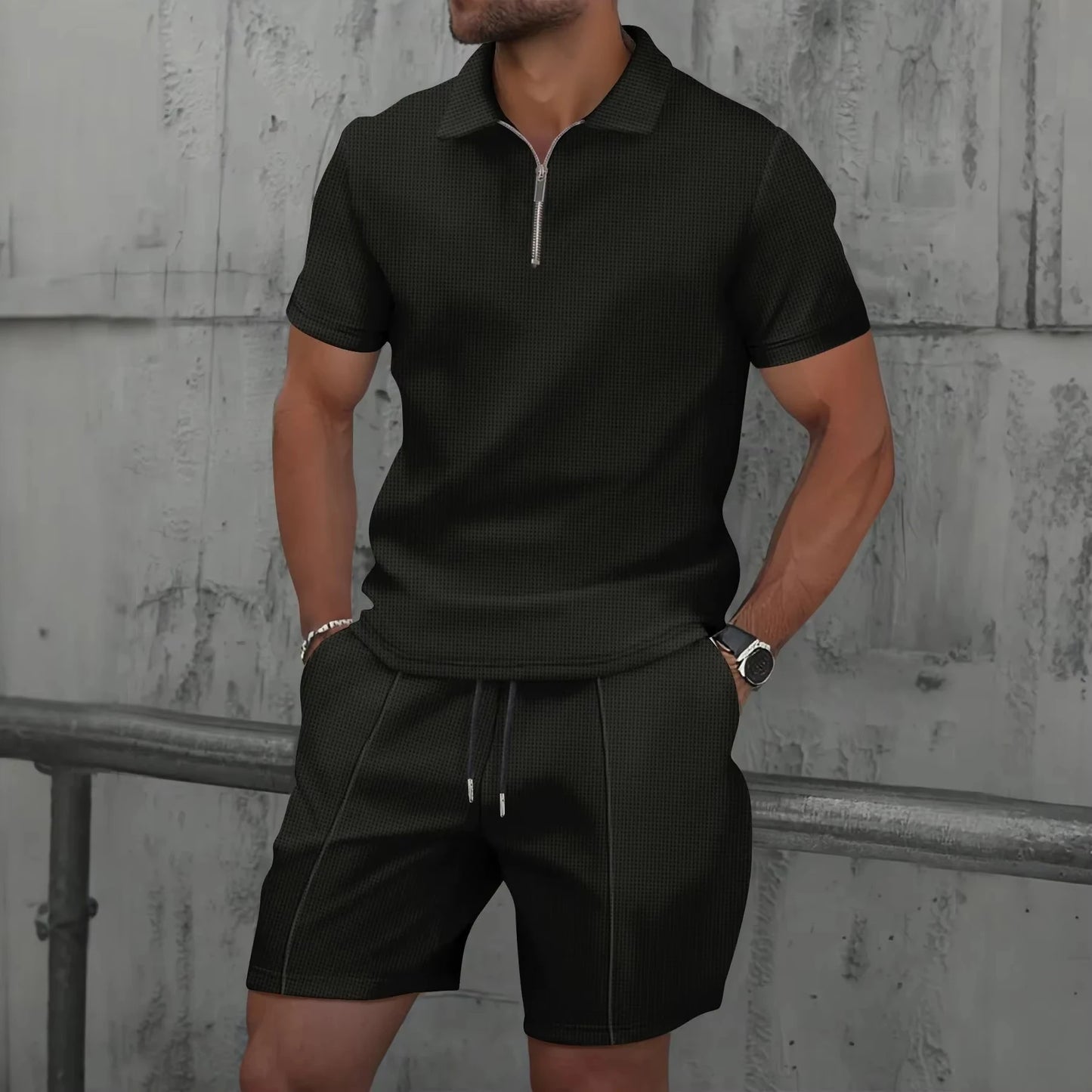 Casual Zipper Polo Shirt
