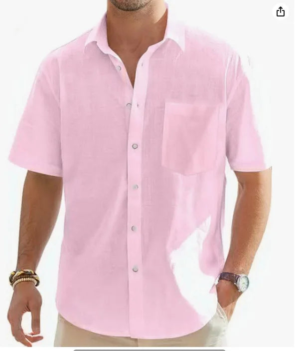 Hemp Solid Color Top Shirt