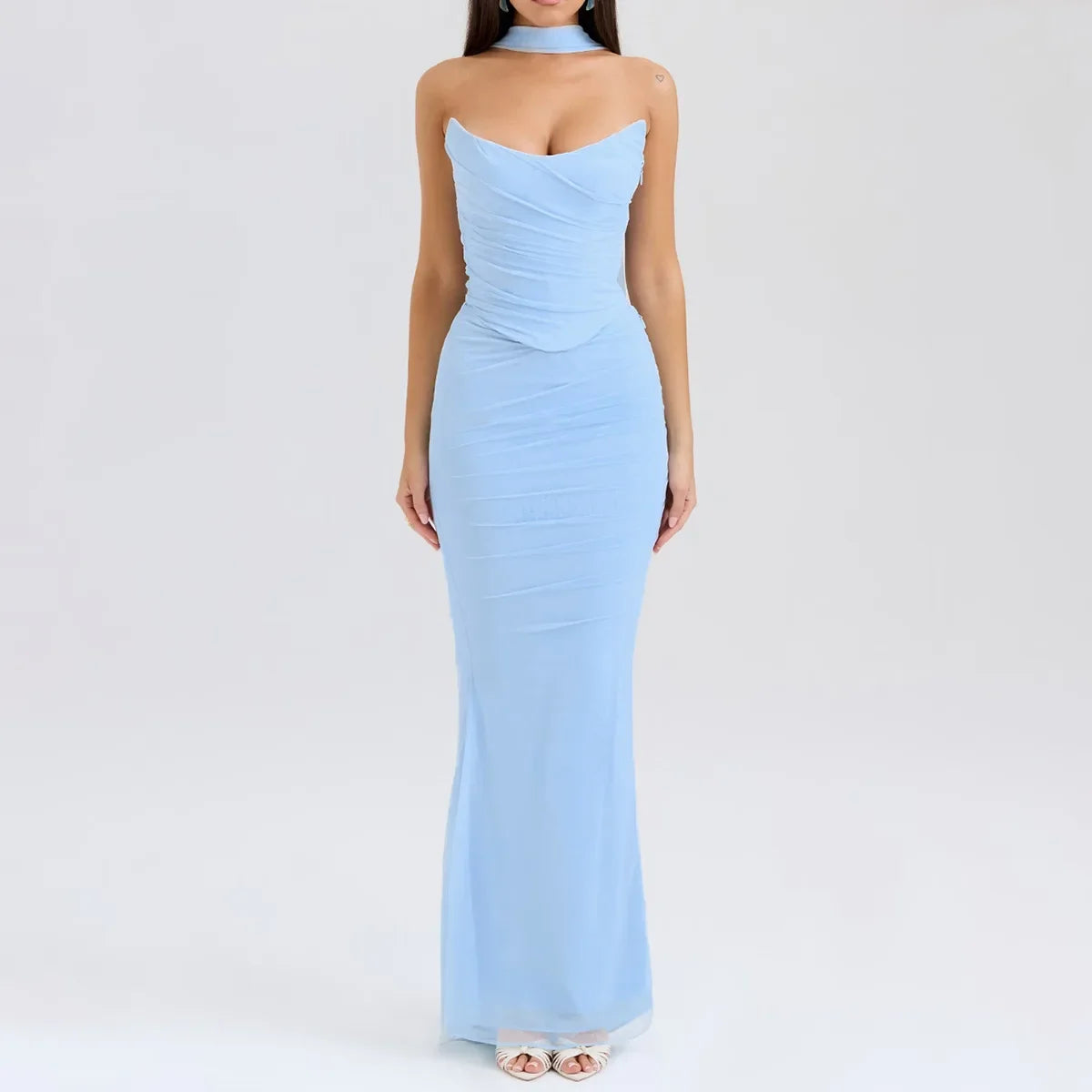 Cropped Top and Long Dress Set