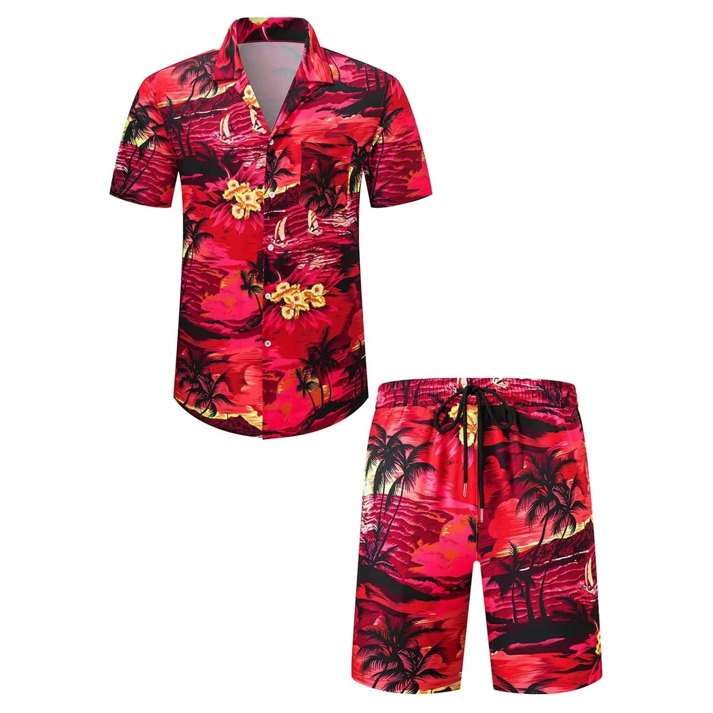 Men's Golden Luxury 3D Print Hawaiian Shirt