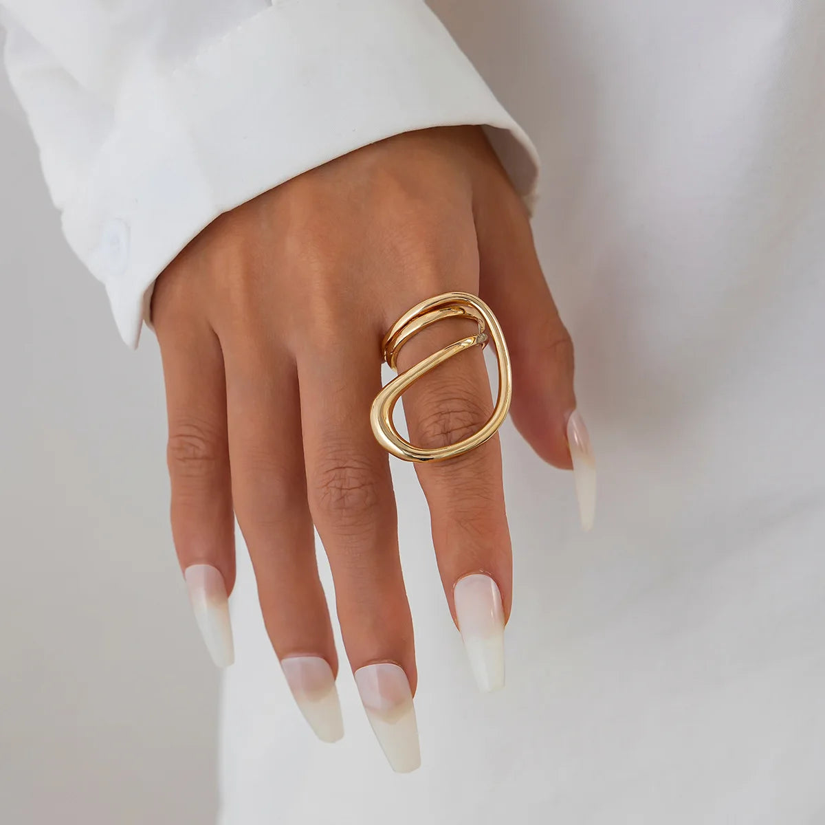 DIEZI Luxury Gold Color Metal Leaves Cuff Bangles for Women