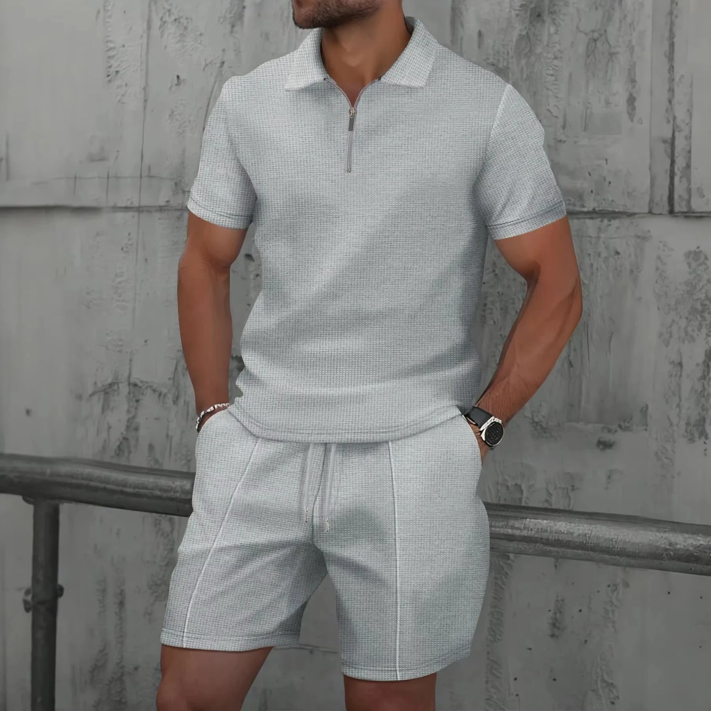 Casual Zipper Polo Shirt