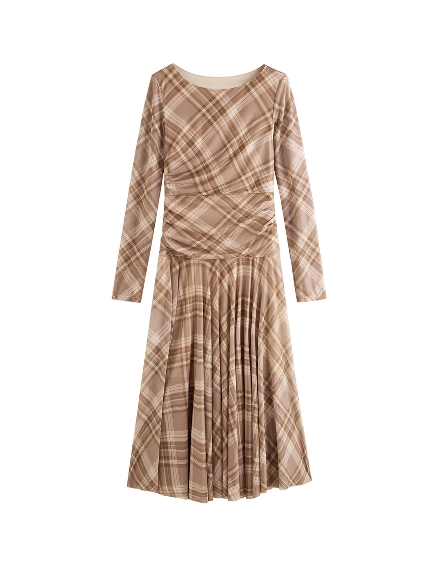 Textured Plaid Maxi Dress