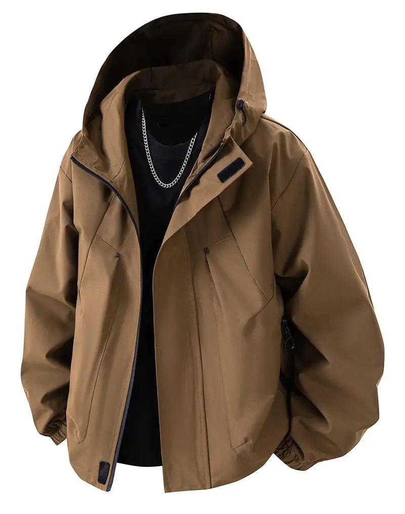 Waterproof Hooded Winbreaker Loose