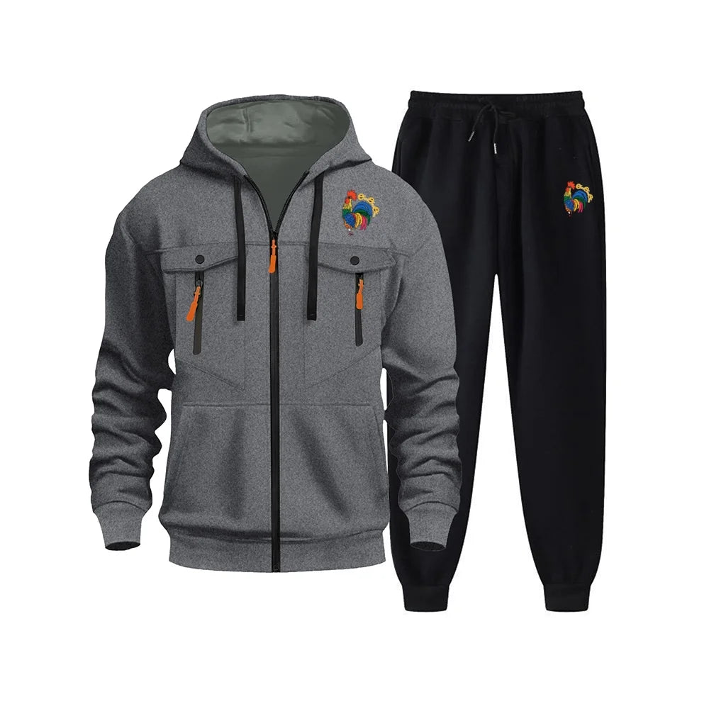 Harajuku Long Sleeve Hooded Top+Sweatpants