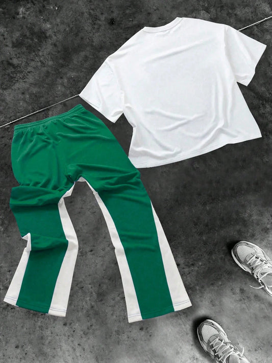 Drawstring Pants And Round Neck