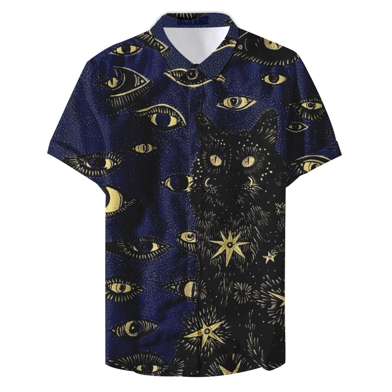 Fashion Hawaiian Shirt Hip Hop Casual Beach Short Sleeve