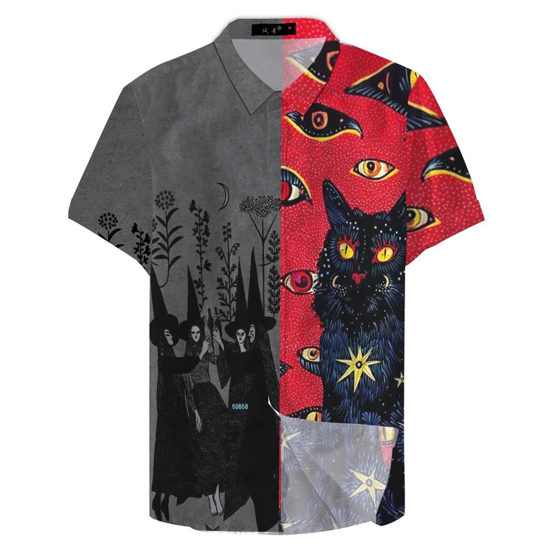 Fashion Hawaiian Shirt Hip Hop Casual Beach Short Sleeve