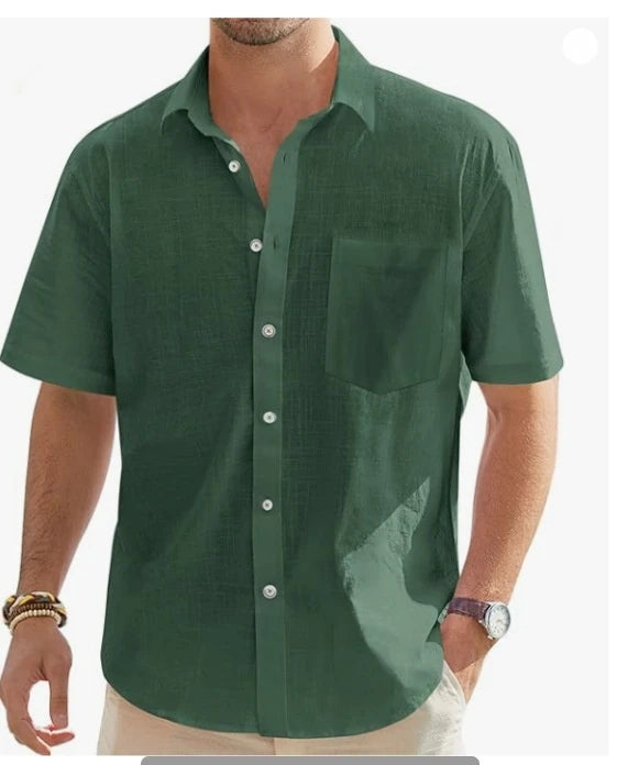 Hemp Solid Color Top Shirt