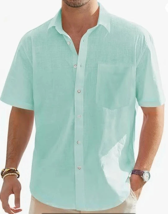 Hemp Solid Color Top Shirt