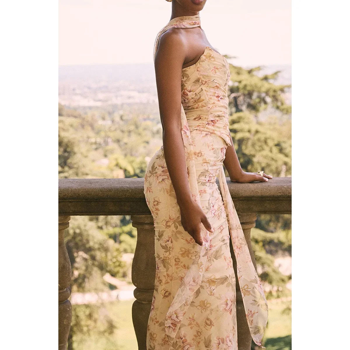 Cropped Top and Long Dress Set