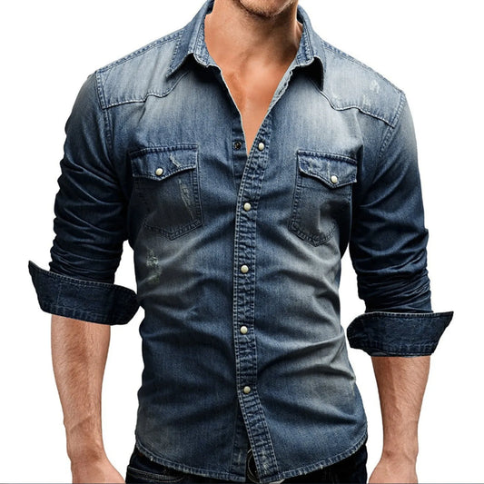 Washed Shirt Men'S Tops