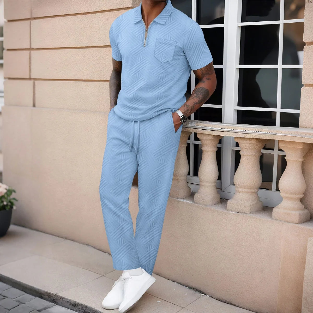 Color Jacquard Suit Set