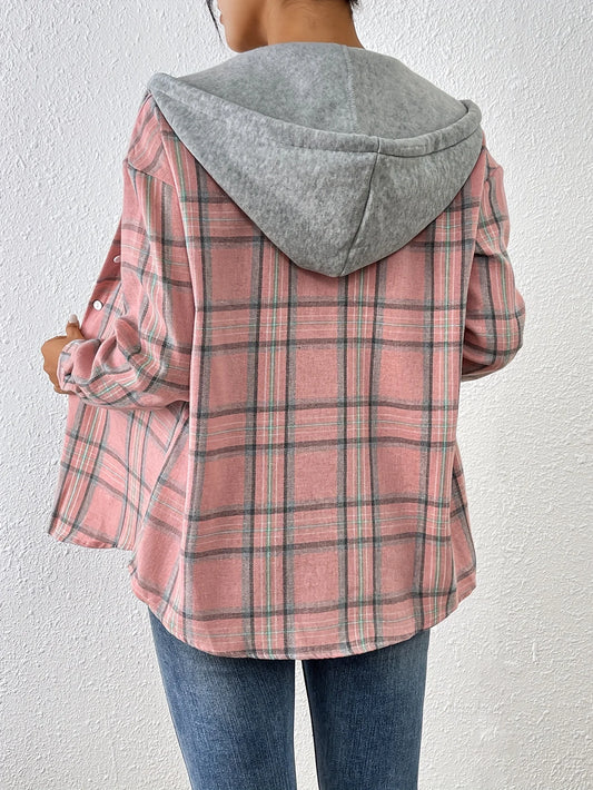 Casual Plaid Loose Blouses