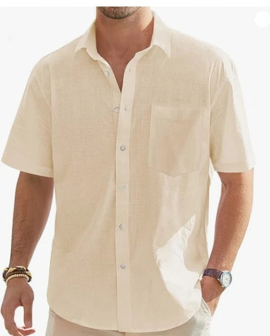 Hemp Solid Color Top Shirt