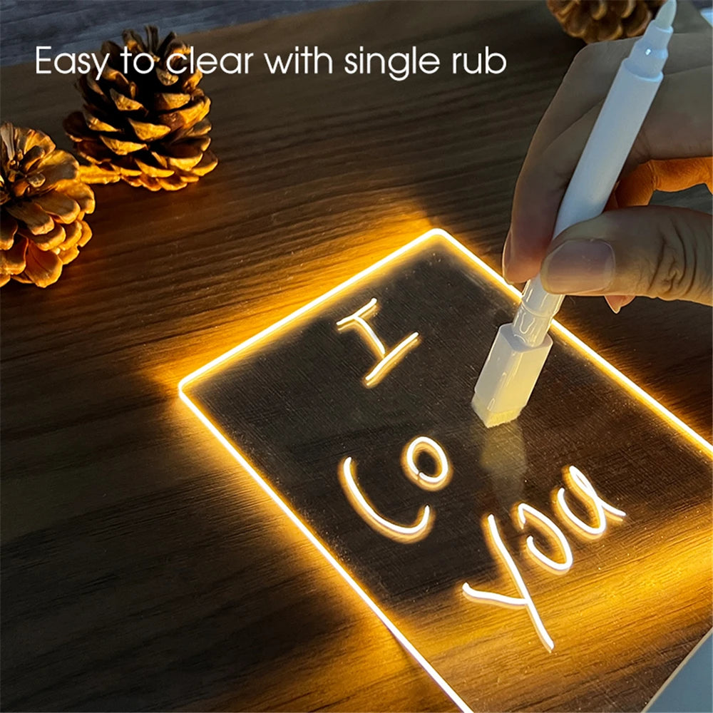 LED Night Light with Erasable Message Board and Calendar