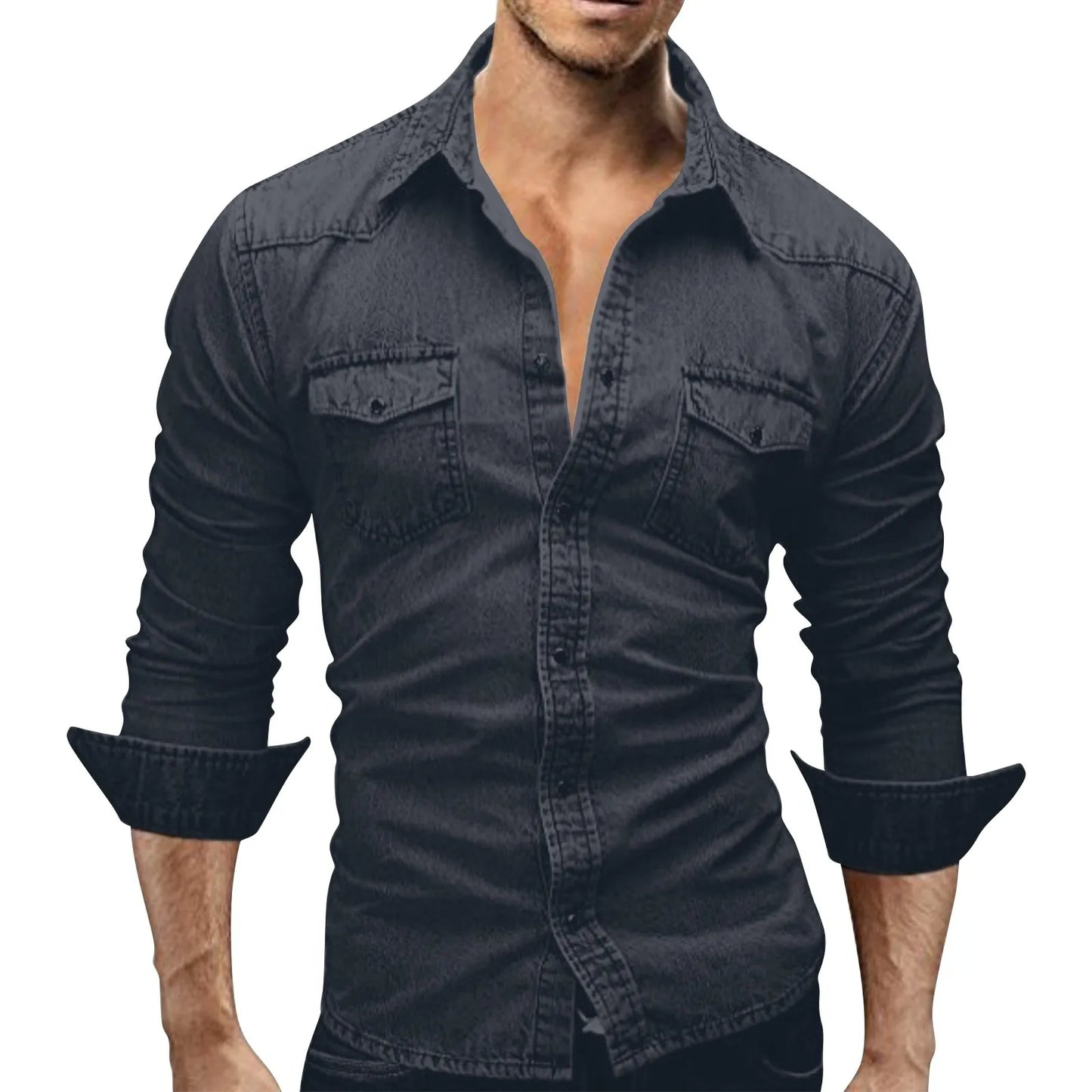 Washed Shirt Men'S Tops