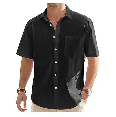 Hemp Solid Color Top Shirt