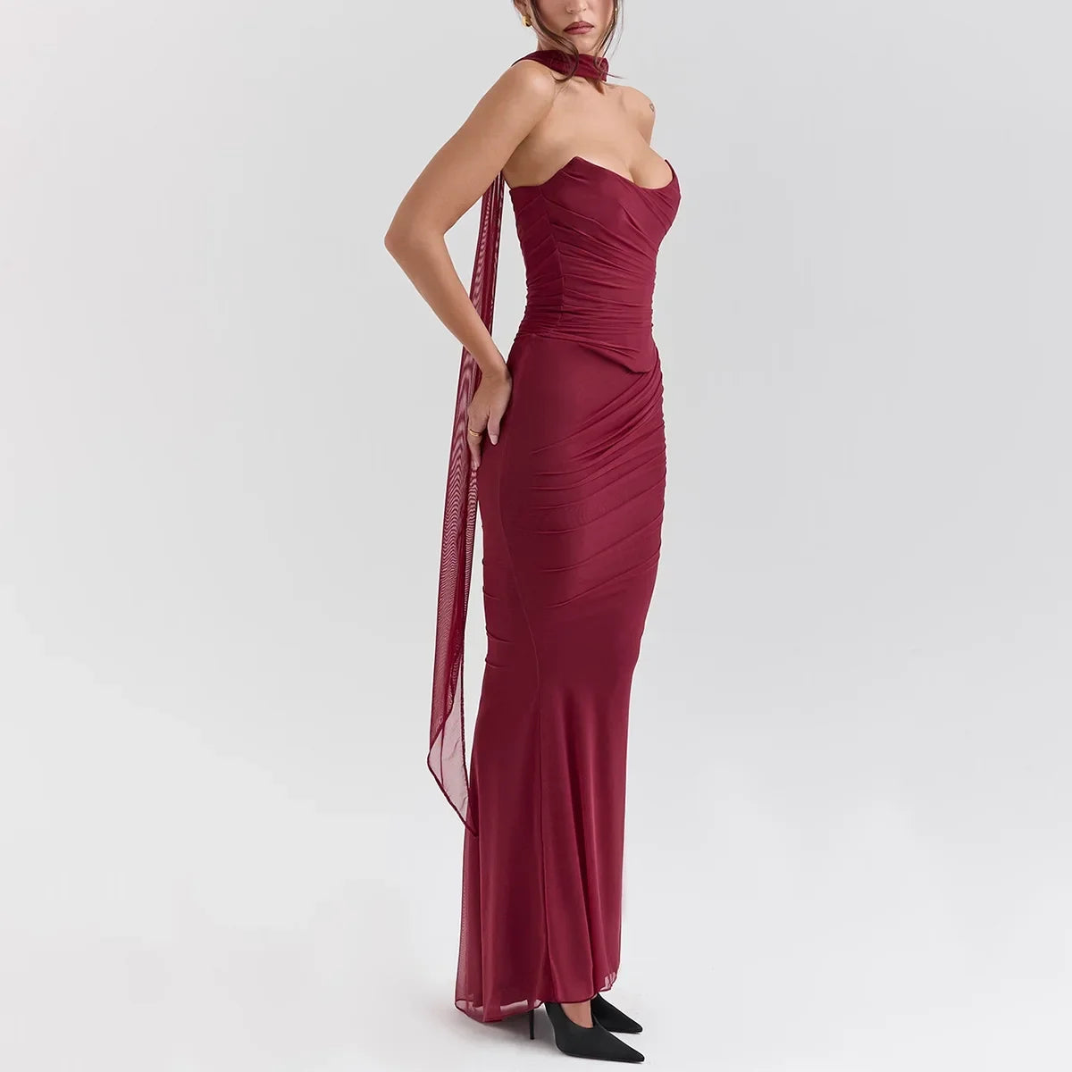 Cropped Top and Long Dress Set