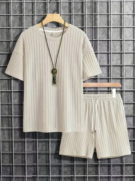 vertical stripe T-shirt shorts