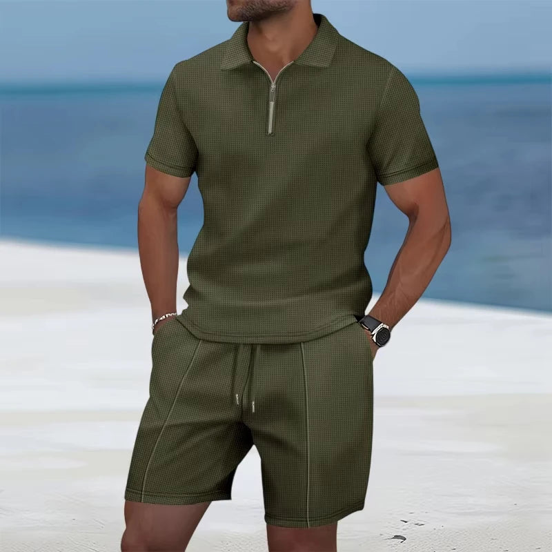 Casual Zipper Polo Shirt