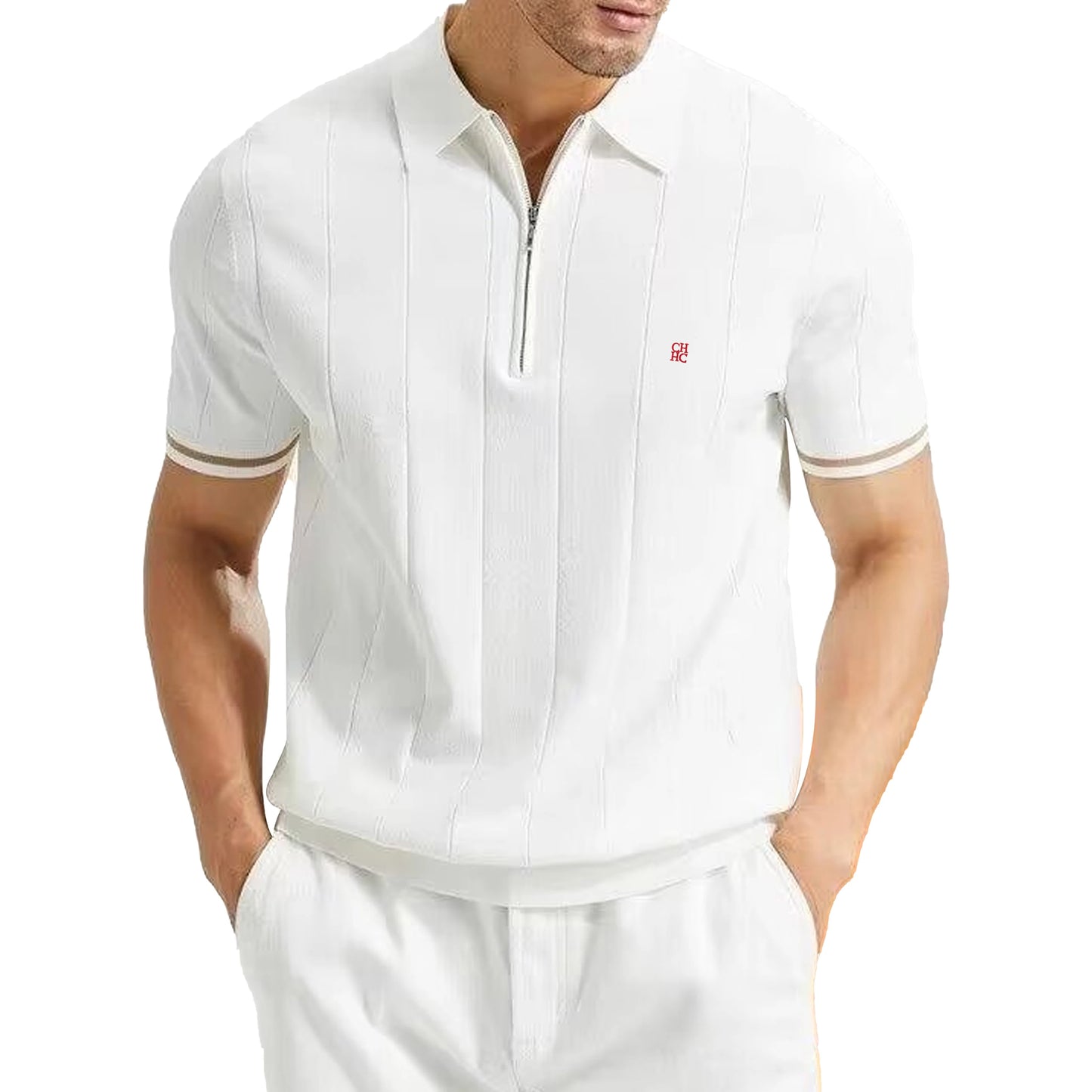 CHCH 2024 Men's Summer Ribbed Knit Polo