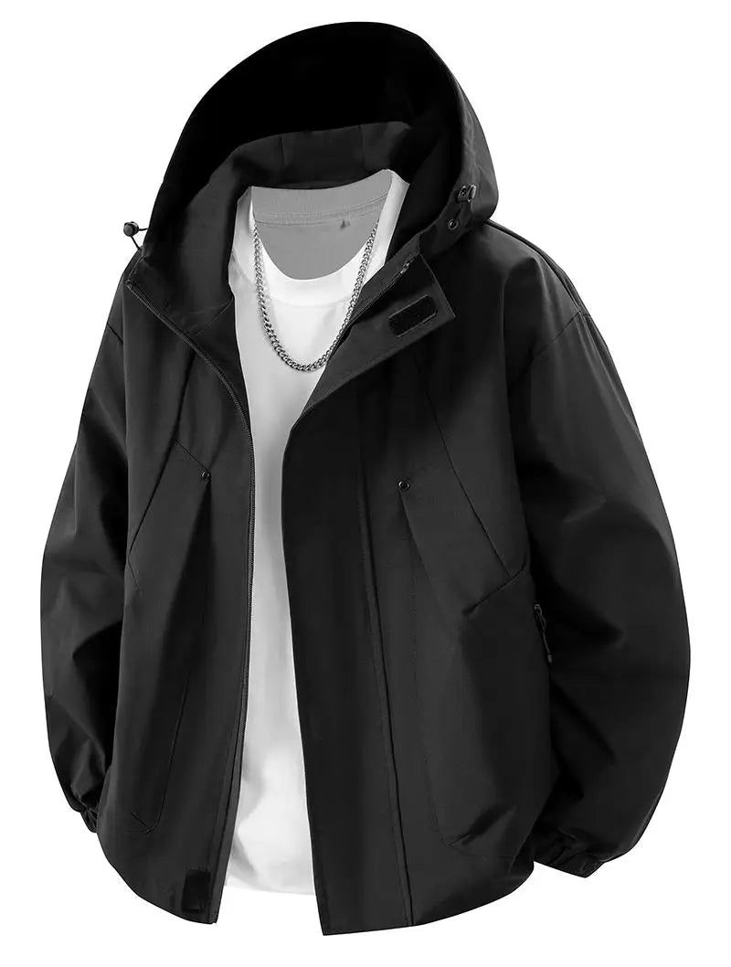 Waterproof Hooded Winbreaker Loose