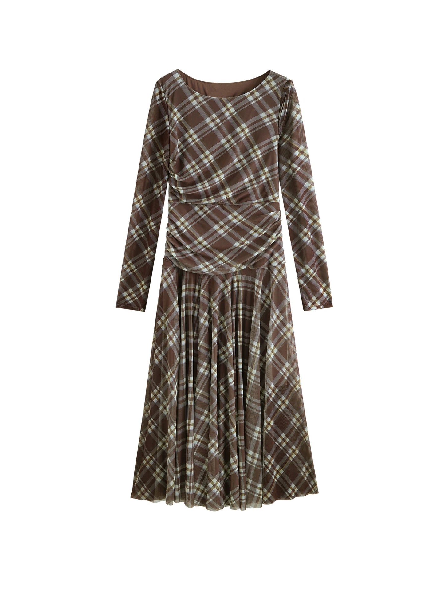 Textured Plaid Maxi Dress