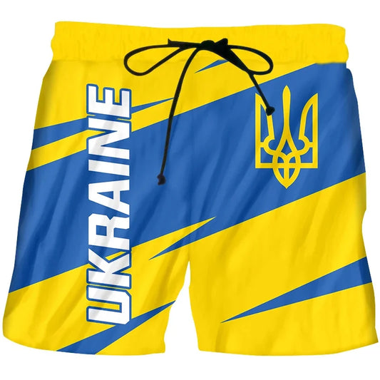 Ukrainian Flag Short Pant Swimsuit