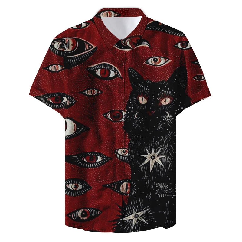 Fashion Hawaiian Shirt Hip Hop Casual Beach Short Sleeve