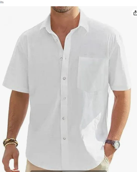 Hemp Solid Color Top Shirt