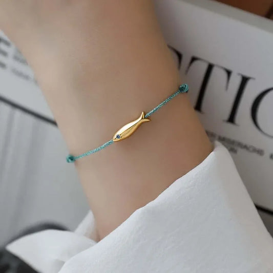 Fashion Cute Blue String Fish Bracelet