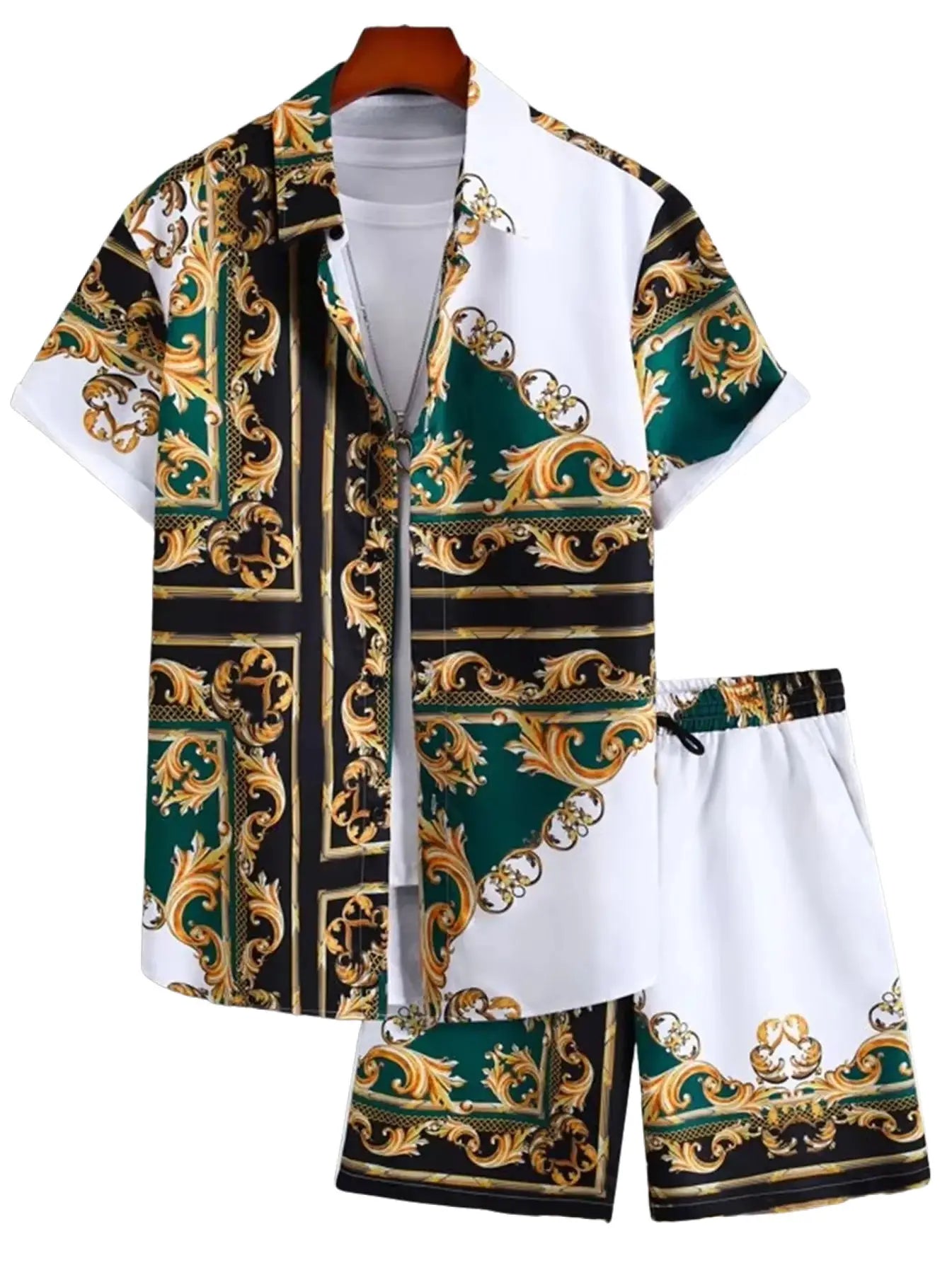 Men's Golden Luxury 3D Print Hawaiian Shirt